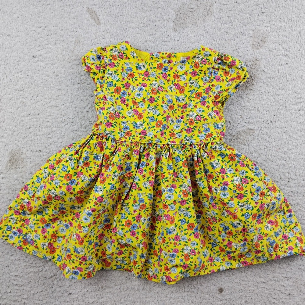 Ralph Lauren floral cotton poplin dress Yellow Cottage Lined baby girl's 6M
